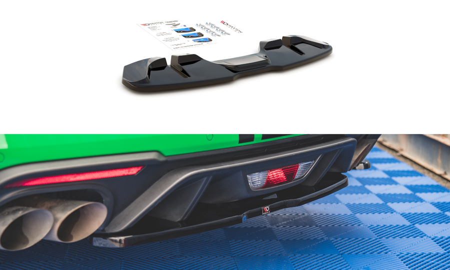 Maxton Design FO-MU-6F-GT-RD1T Central Rear Splitter Ford Mustang GT MK6 (Facelift) | ML Performance UK Car Parts