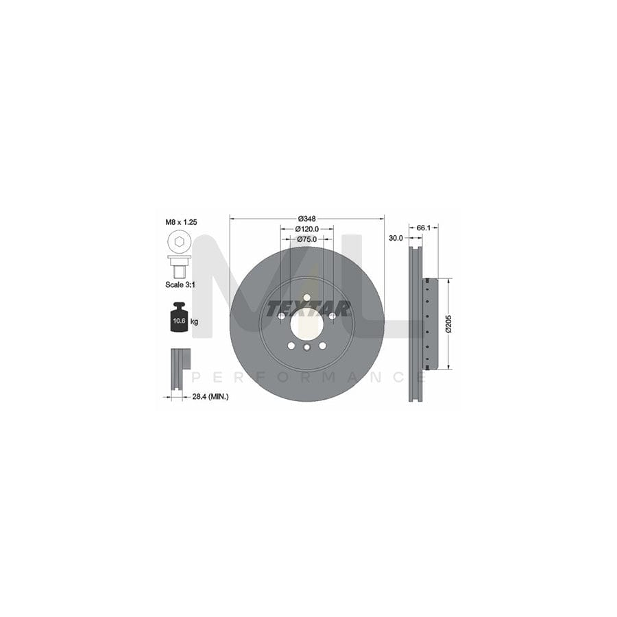 TEXTAR PRO+ 92265725 Brake Disc Internally Vented, Two-piece brake disc, Coated, High-carbon, with bolts/screws, without wheel hub, without wheel studs  - 1 piece