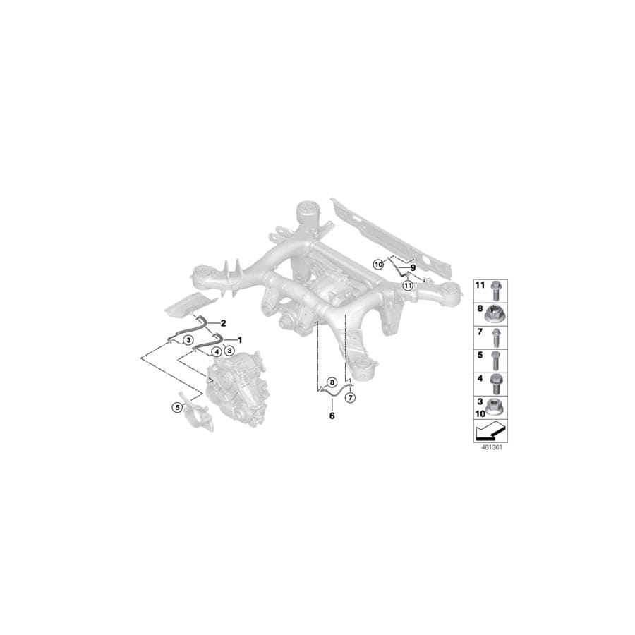 Genuine BMW 12428678870 G02 G01 Emi Cable, Rear Differential (Inc. X4 M40iX, X4 M & X3 20i)
