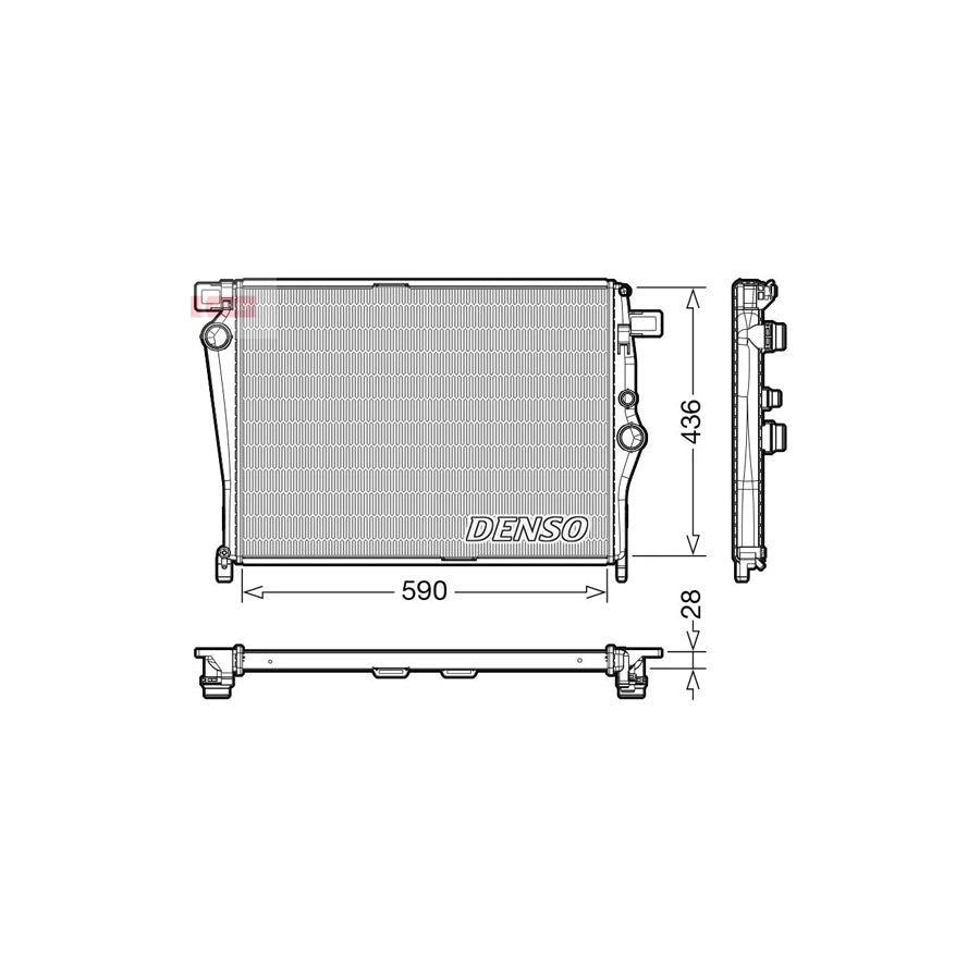 DENSO DRM17105 Engine Radiator Suitable for Mercedes-Benz C-Class Saloon (W205)
