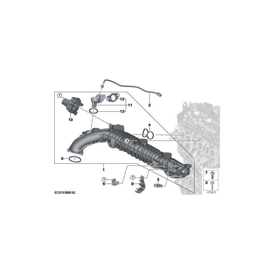 Genuine BMW 11618579880 G11 G02 G12 Pipe (Inc. 730d, 640dX & X4 M40dX)