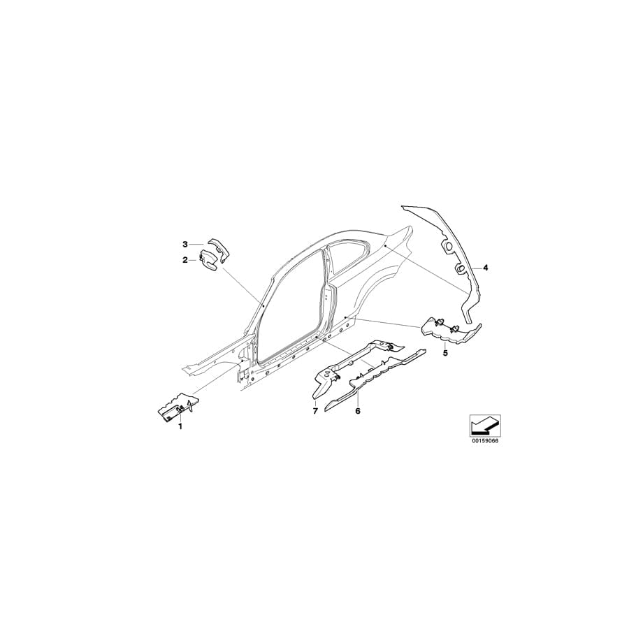 Genuine BMW 41212996091 E82 Molded Part Column C, Exterior (Inc. 120d, 125i & 128i)