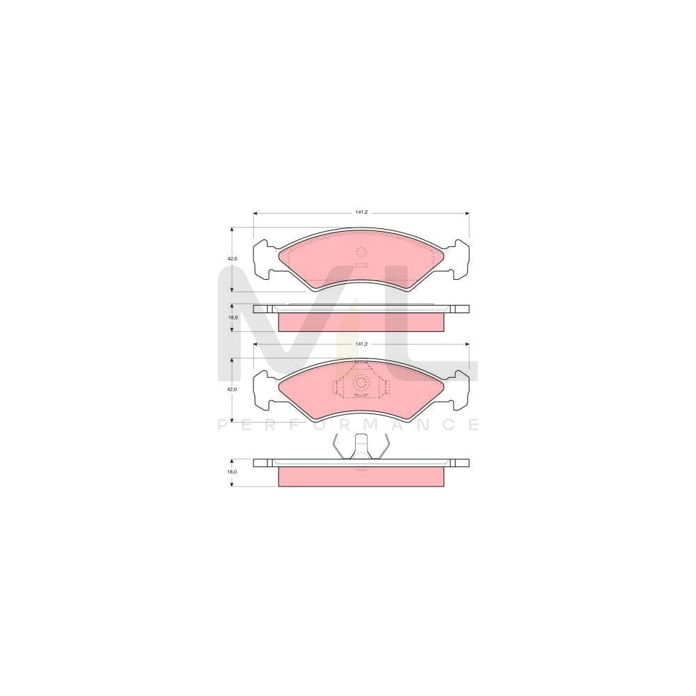 TRW Gdb311 Brake Pad Set For Ford Fiesta Not Prepared For Wear Indicator