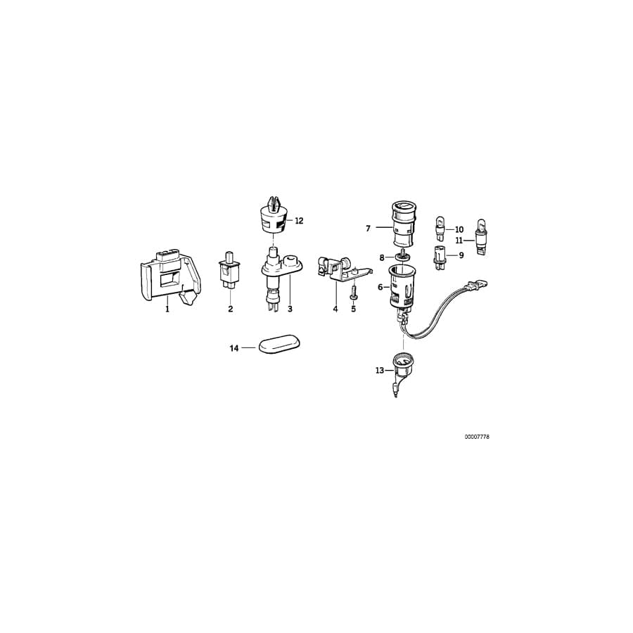 Genuine BMW 61311382970 E32 Switch Striker Plate (Inc. 750i, 750iL & 735iL)