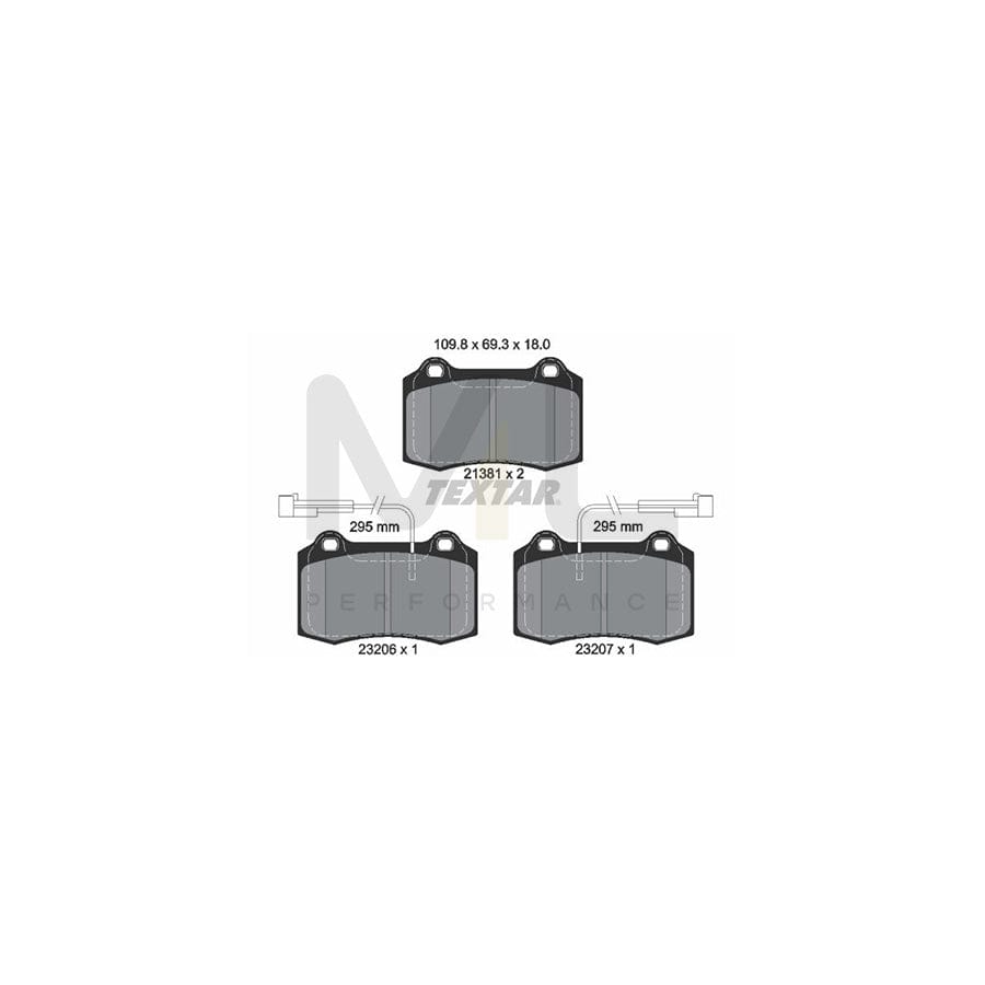 TEXTAR 2138103 Brake pad set with integrated wear warning contact