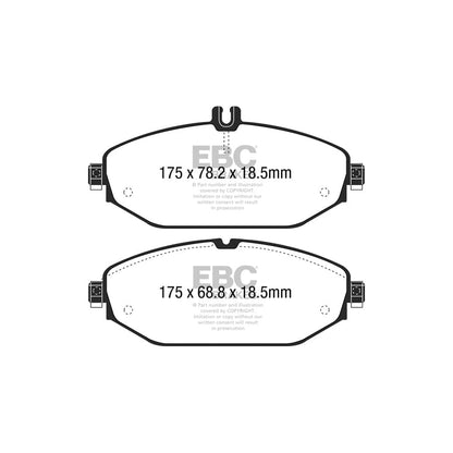 EBC PD02KF667 Mercedes-Benz W/S/C/A205 W/S213 A/C238 Redstuff Front Brake Pad & Plain Disc Kit - ATE/TRW Caliper 2 | ML Performance UK Car Parts
