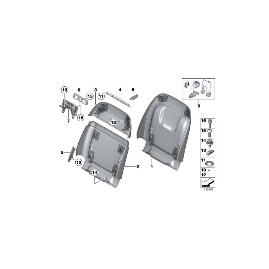 Genuine BMW 52107321149 F02 F16 F07 Rear Section, Basis ELFENBEINWEISS (Inc. 550iX 4.0, 750LdX & X6 40dX)