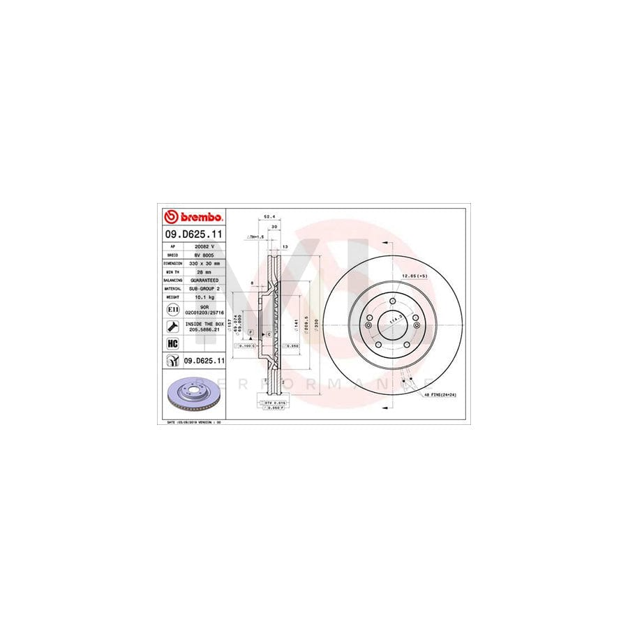 brembo-09-d625-11-brake-disc-for-hyundai-i30-internally-vented-coated-high-carbon-with-bolts-screws