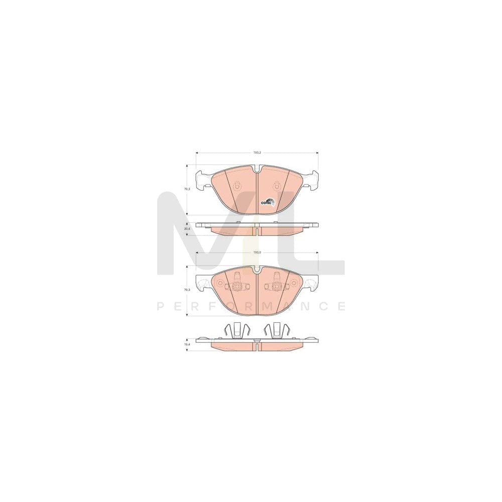 TRW Cotec Gdb1728 Brake Pad Set Prepared For Wear Indicator