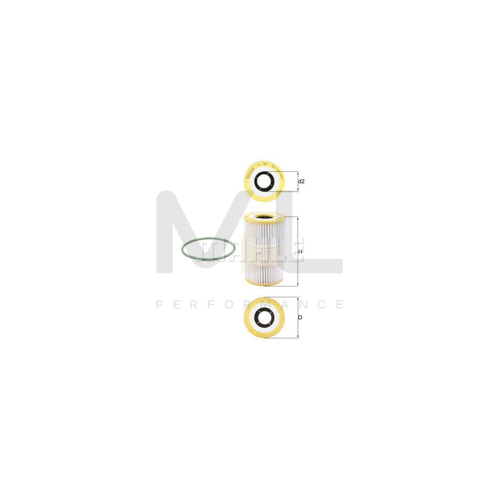 MAHLE ORIGINAL OX 1185D Oil Filter Filter Insert