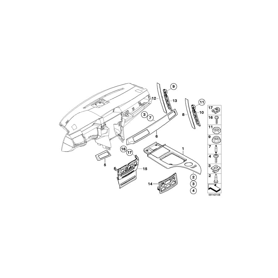 Genuine BMW 51427079457 E60 E61 Handle Lower Part, Rear Left GRAU (Inc. 530d, 540i & 520i)