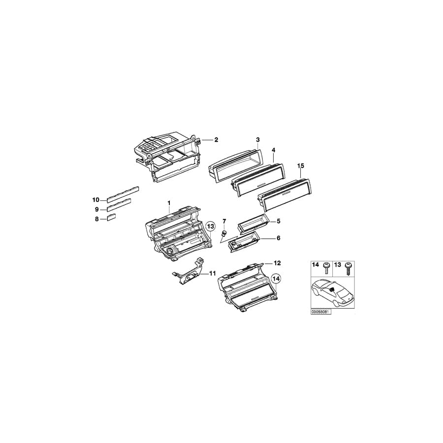 Genuine BMW 51168259495 E46 Front Ashtray Insert CHROM (Inc. 320i, M3 & 320d)