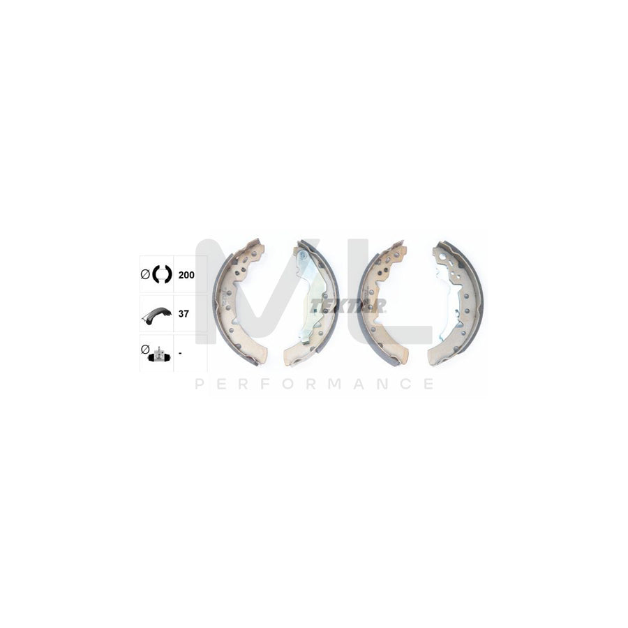 TEXTAR 91056700 Brake Shoe Set with handbrake lever