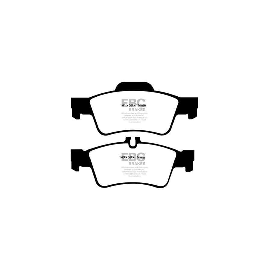 EBC PD01KR530 Mercedes-Benz R230 Greenstuff Rear Brake Pad & Plain Disc Kit - ATE Caliper 2 | ML Performance UK Car Parts