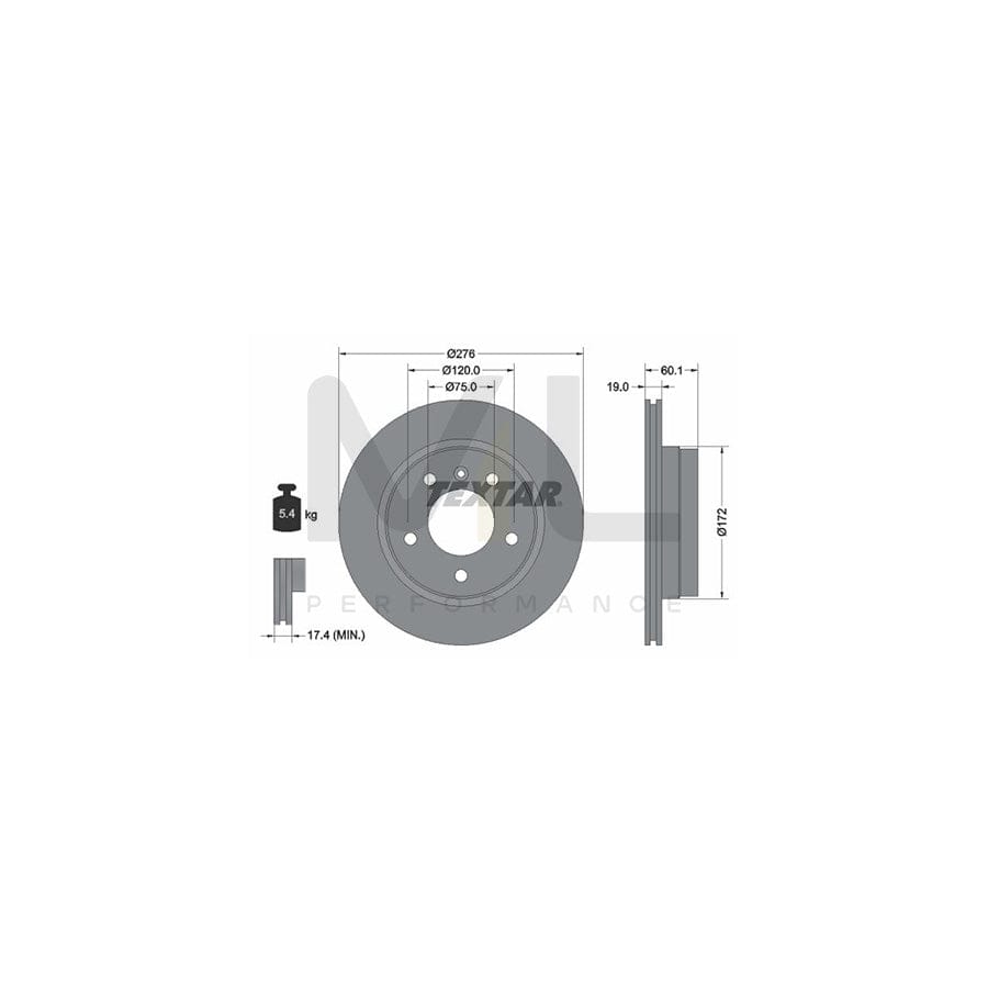 TEXTAR 92072400 Brake Disc for BMW 3 Series Externally Vented, without wheel hub, without wheel studs  - 1 piece