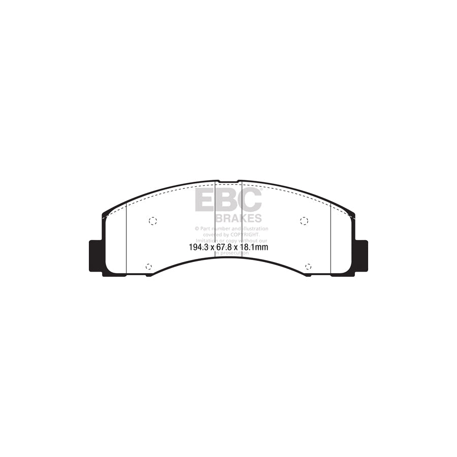 EBC PD13KF877 Ford F-150 Yellowstuff Front Brake Pad & GD Disc Kit 2 | ML Performance UK Car Parts
