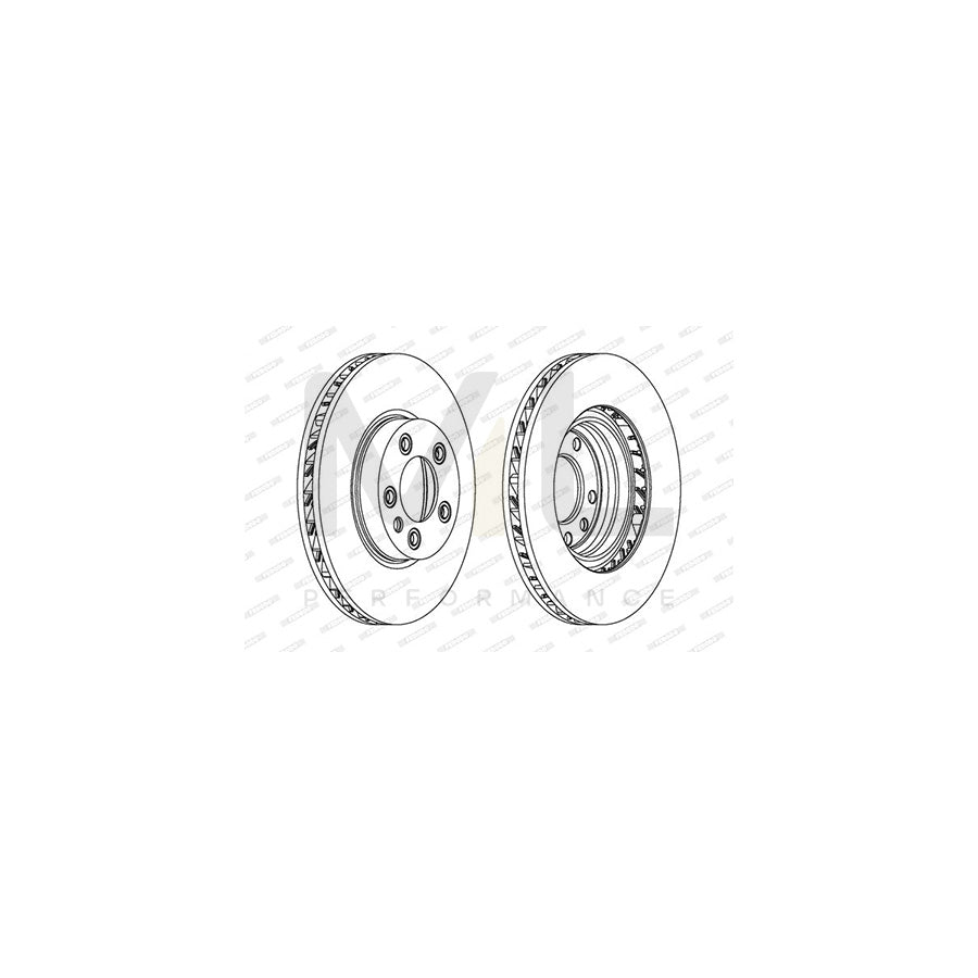 Ferodo Premier DDF1591 Brake Disc Vented, Without Bolts/Screws  - Pair