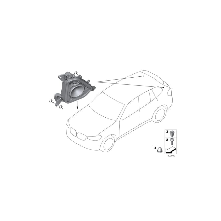 Genuine BMW 65139837731 Speaker Mount, D-Pillar, Left (Inc. X3)