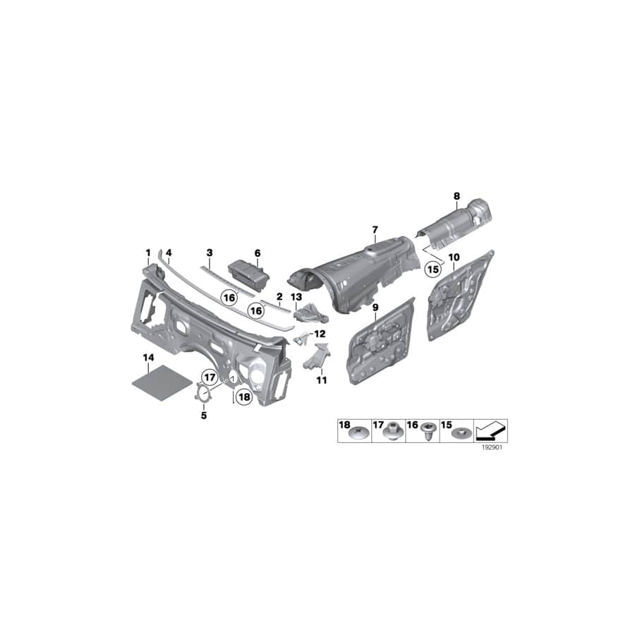 Genuine BMW 51487238847 Sound Insulation, Left Scuttle (Inc. 520d, 550iX & 528i)