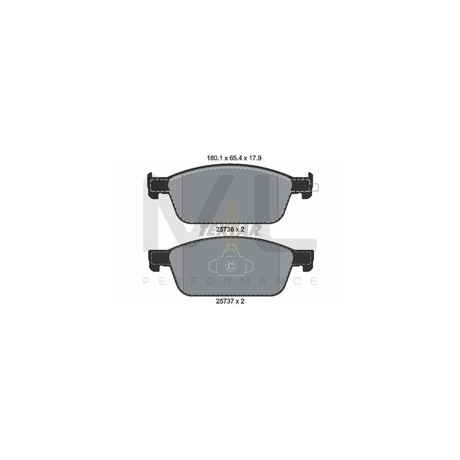 TEXTAR 2573601 Brake pad set not prepared for wear indicator