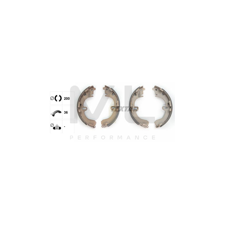 TEXTAR 91043100 Brake Shoe Set without handbrake lever