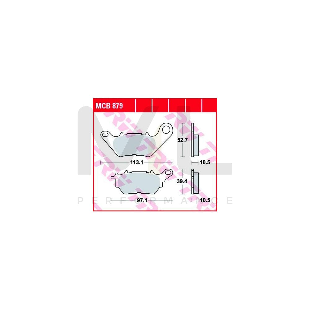 TRW Mcb879 Brake Pad Set Organic Allround