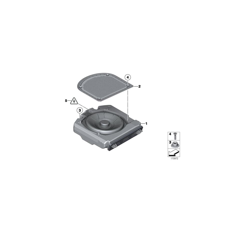 Genuine BMW 65139315645 F12 F10 F06 Central Bass, Left HIFI-SYSTEM (Inc. 550iX, 640iX & 520d)