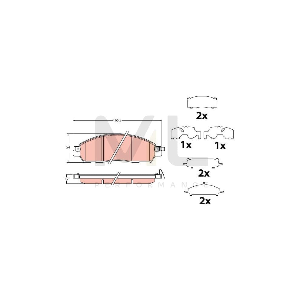 TRW Gdb2182 Brake Pad Set With Acoustic Wear Warning, With Accessories