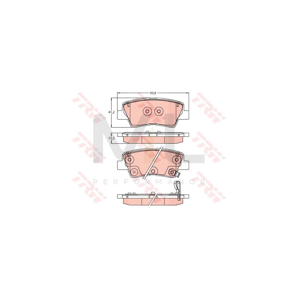 TRW Gdb2242 Brake Pad Set For Kia Stonic With Acoustic Wear Warning