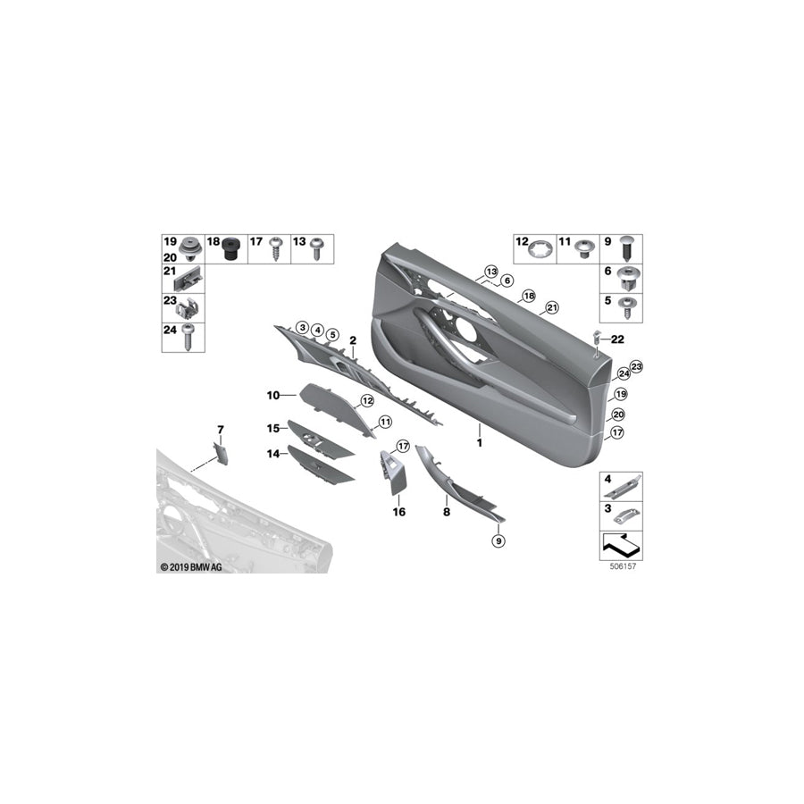 Genuine BMW 51418089066 F91 F92 Door Trim Panel Right TARUMA-BROWN (Inc. M8)