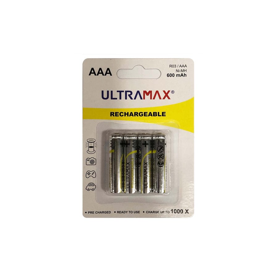 Ultramax Rechargeable AAA / R03 Size Battery (Blister of 4)