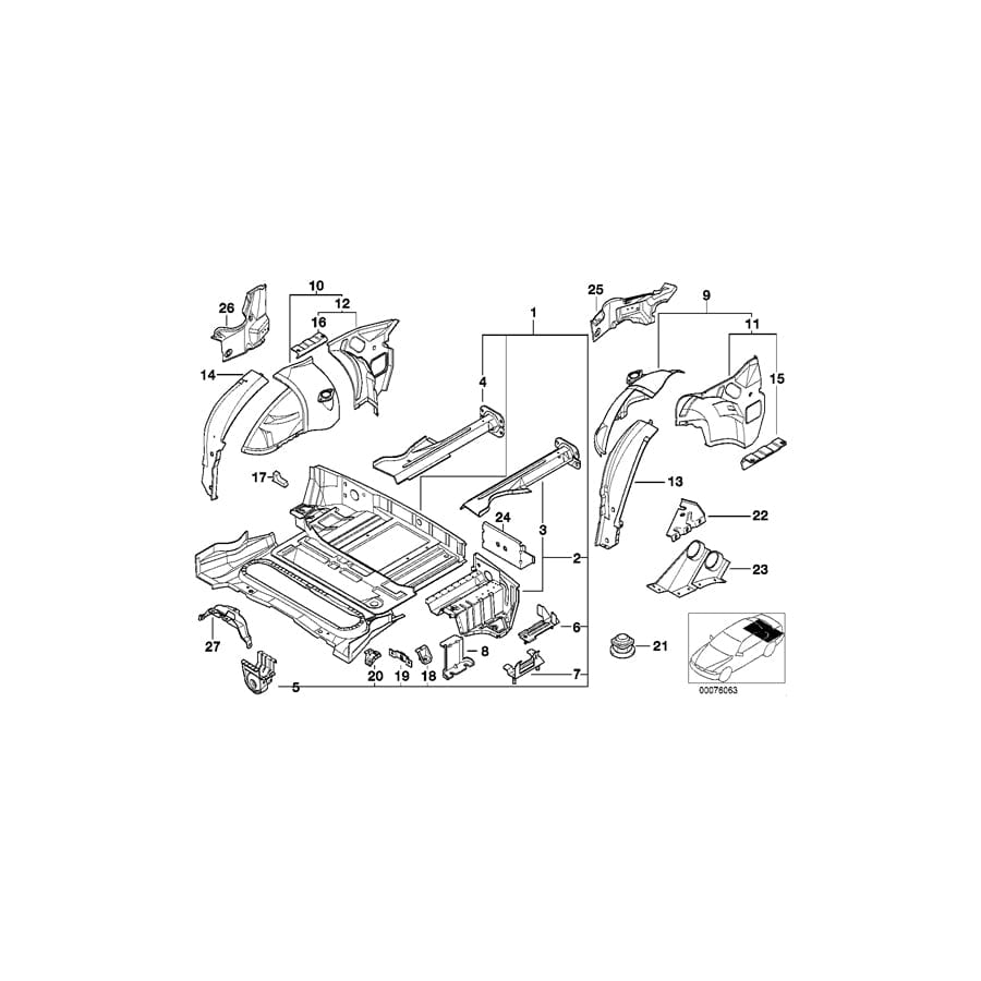 Genuine BMW 41112491301 E36 Brake Pipe Bracket (Inc. Z3 M)