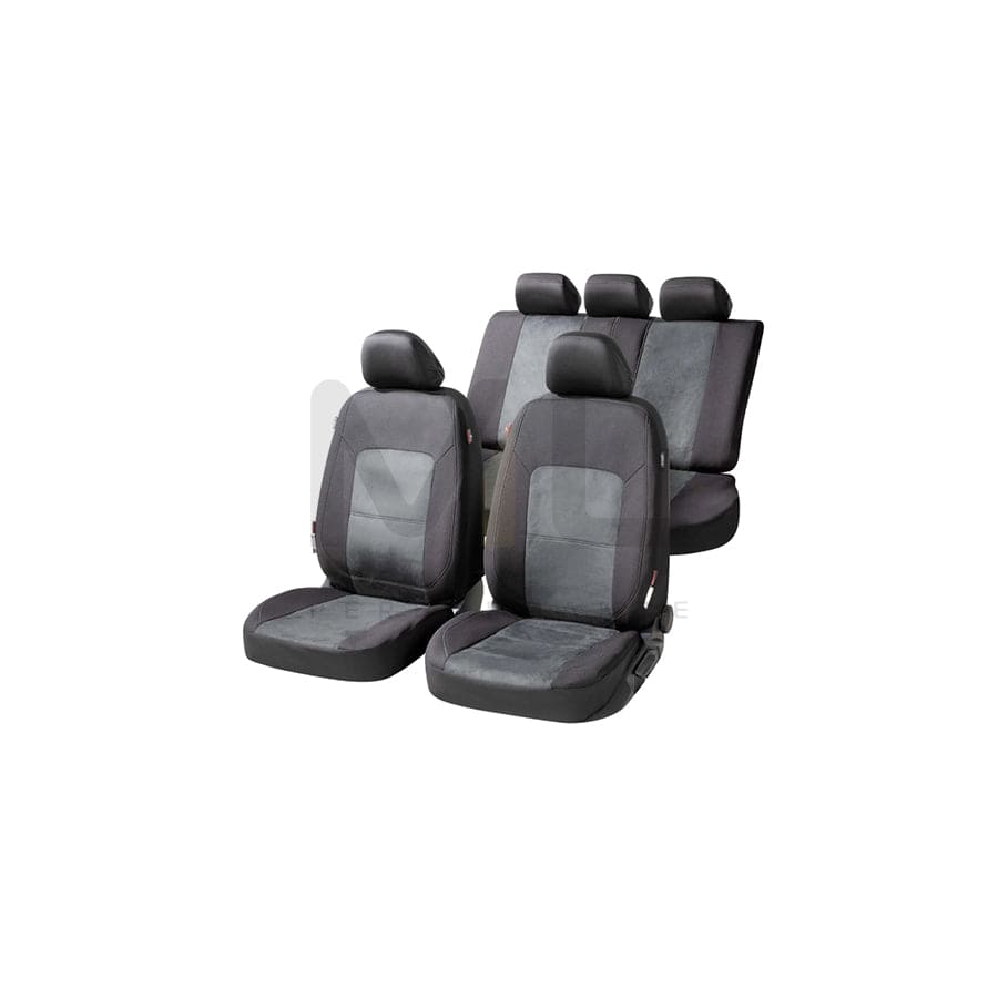 WALSER Ellington, ZIPP IT Premium 11865 Car seat cover Black/Grey, Polyester, Front and Rear