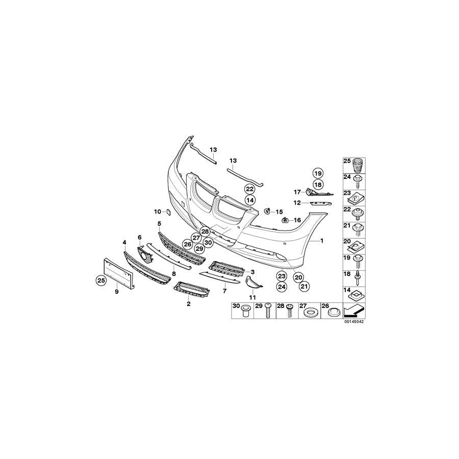 Genuine BMW 51117181355 E90 E91 Finisher, Rod, Center WEISSALUMINIUM (Inc. 335d, 335xi & 335i)