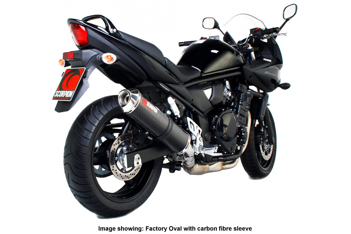 Scorpion ESI98SEO Suzuki GSF650 Bandit Factory Oval Slip-On - Polished Stainless Steel Sleeve | ML Performance UK UK