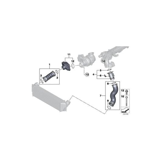 Genuine BMW 11618572861 G20 G21 Charge Air Line (Inc. 330d & 330dX)