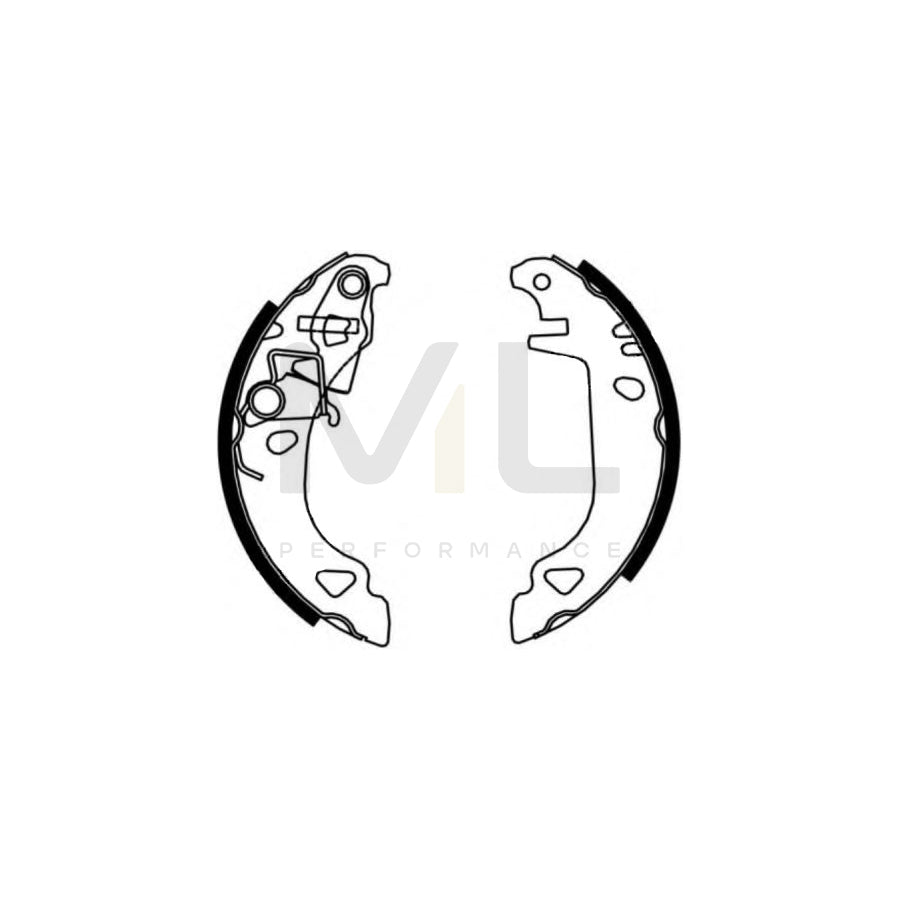 HELLA 8DB 355 001-421 Brake Shoe Set with handbrake lever | ML Performance Car Parts