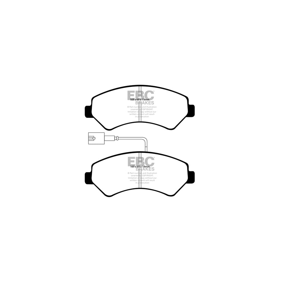 EBC DP41969R Citroen Fiat Peugeot Yellowstuff Front Brake Pads - Brembo Caliper 2 | ML Performance UK Car Parts
