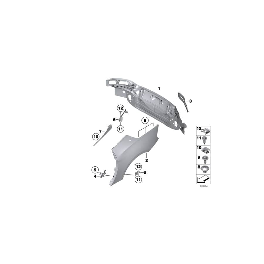 Genuine BMW 41217225151 E89 Bracket, Side Panel, Rocker Panel, Lower (Inc. Z4)