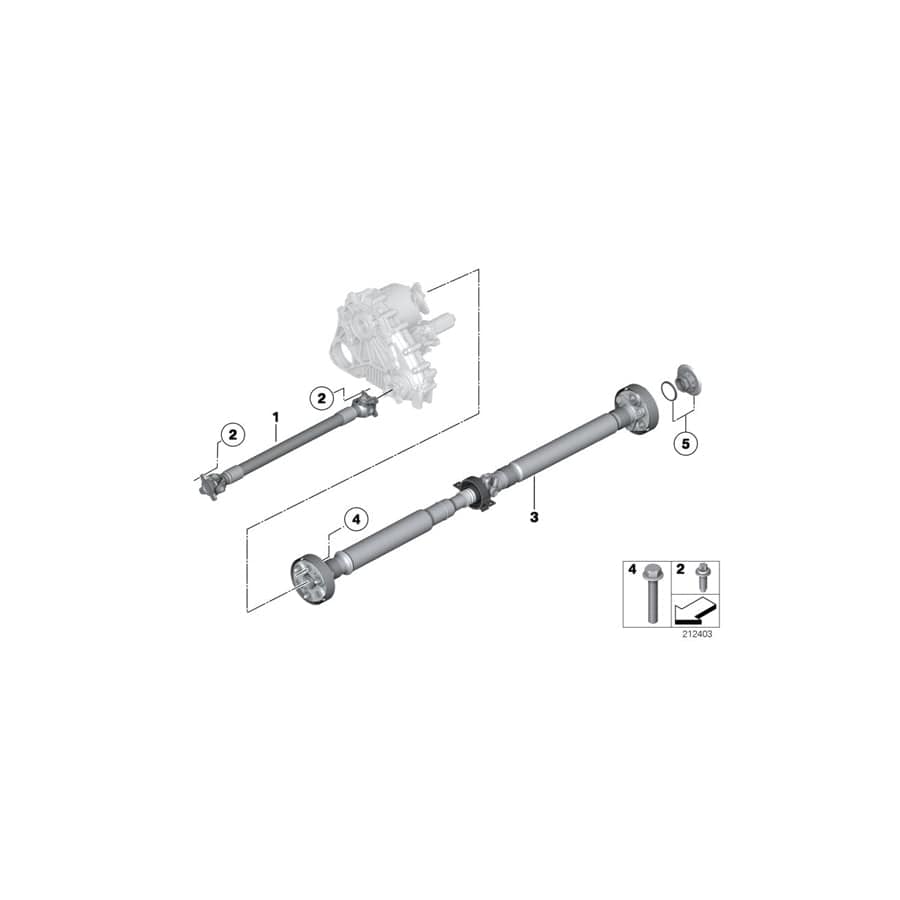 Genuine BMW 26107629416 F11 F10 Drive Shaft Automatic Transmission L=1434mm (Inc. 528iX)
