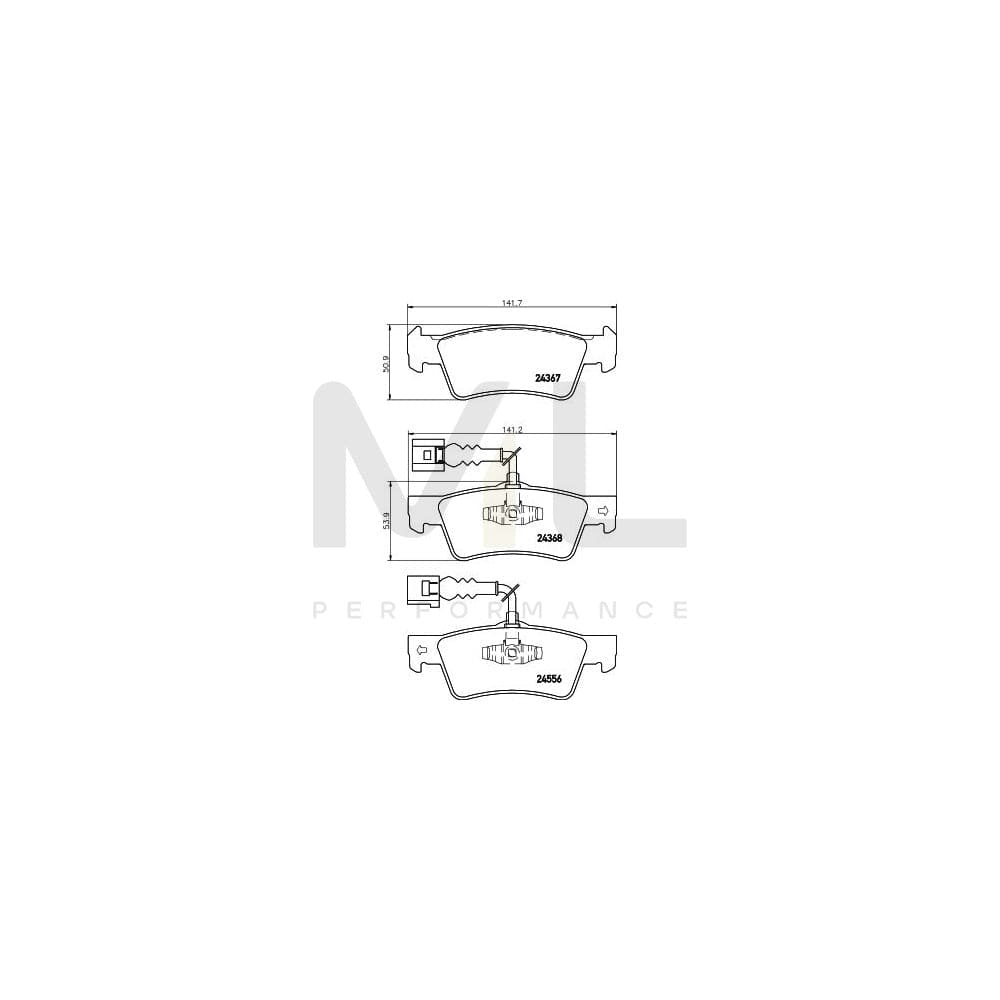 Hella 8DB 355 012-441 Brake Pad Set For Vw Touareg I (7La, 7L6, 7L7) With Integrated Wear Warning Contact | ML Performance Car Parts