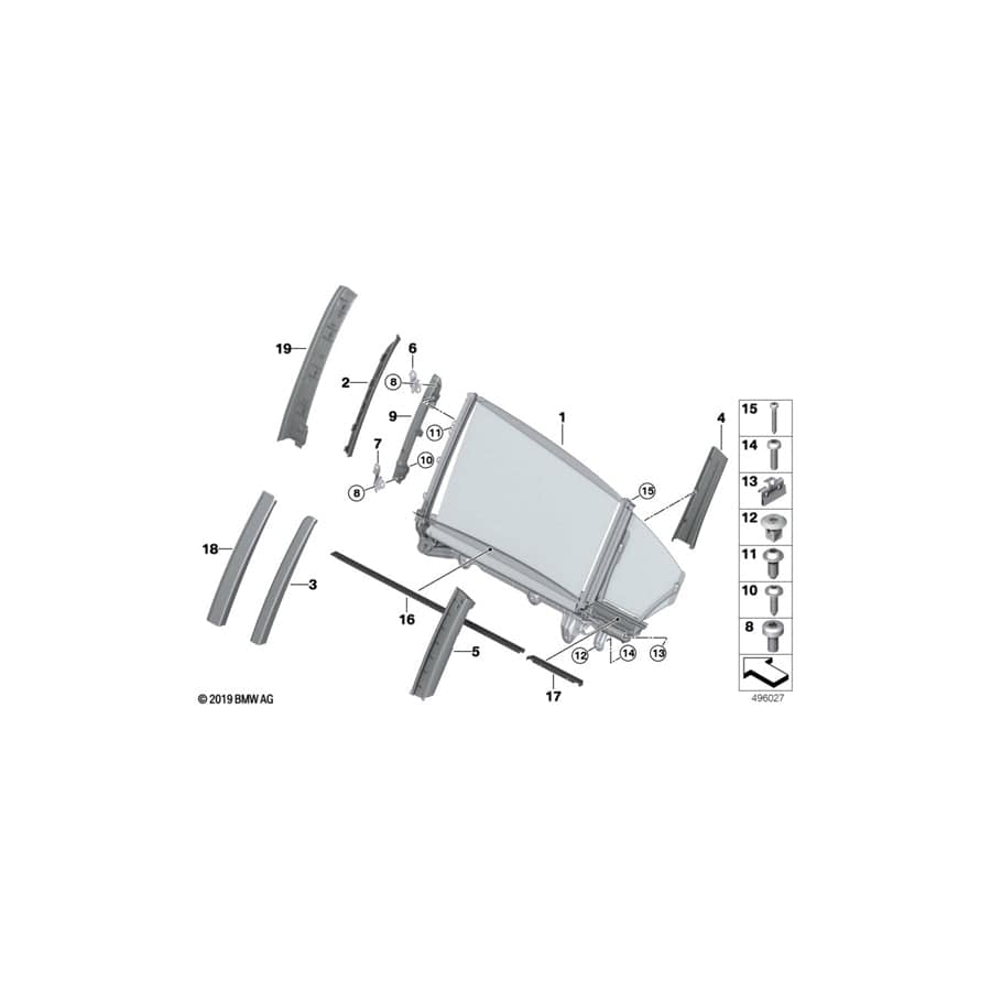 Genuine BMW 51227384232 G12 Retaining Bracket, Upper Right (Inc. 730Ld, 750LiX 4.4 & 725Ld)