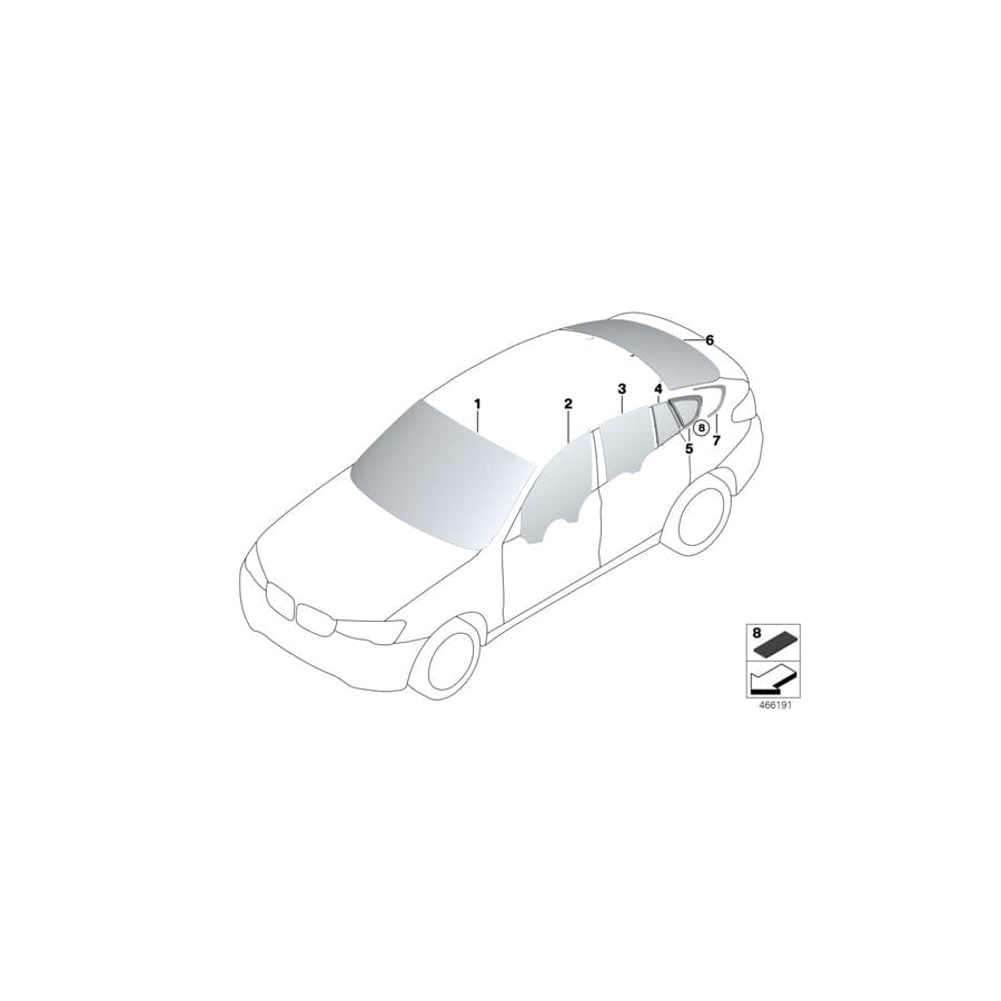 Genuine BMW 51227349238 F26 Finisher, Side Window, Rear Right SW-HGL (Inc. X4)