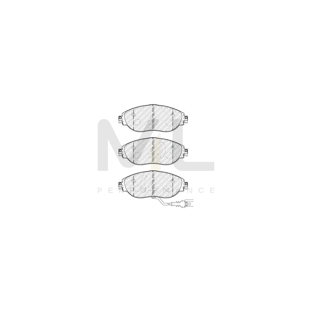 Ferodo FDB5096 Brake Pad Set Incl. Wear Warning Contact, With Accessories