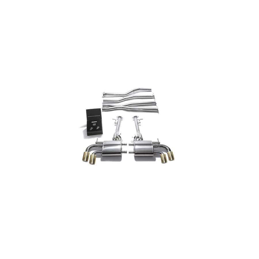 Armytrix LXLC5-QS11G Valvetronic Exhaust System Lexus LC500 5.0L V8 2017+ with Quad Gold 3.5"