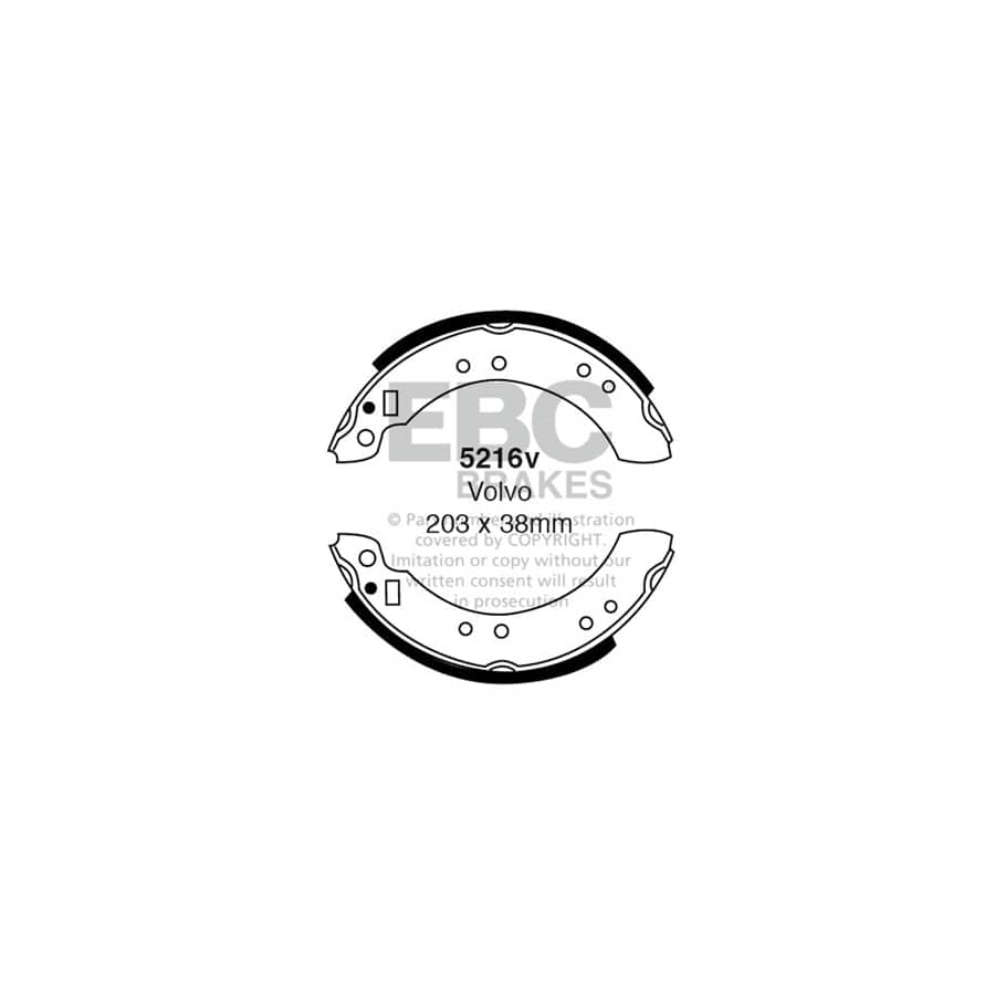 EBC 5216V Volvo Rear Brake Shoes (Inc. 66 & 340) 1 | ML Performance UK Car Parts