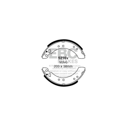 EBC 5216V Volvo Rear Brake Shoes (Inc. 66 & 340) 1 | ML Performance UK Car Parts