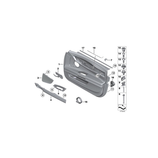 Genuine BMW 51419160867 F01 F04 Door Panel, Leather, Front Left SCHWARZ (Inc. 740dX, 750LiX 4.0 & 740Li)