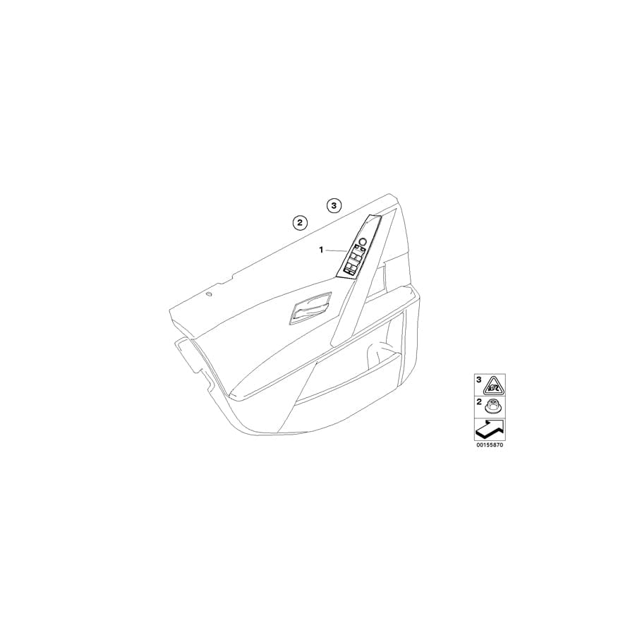 Genuine BMW 61316951922 E60 E61 Window Lifter Switch, Driver'S Side BRAUN (Inc. 530i, 525d & 520i)
