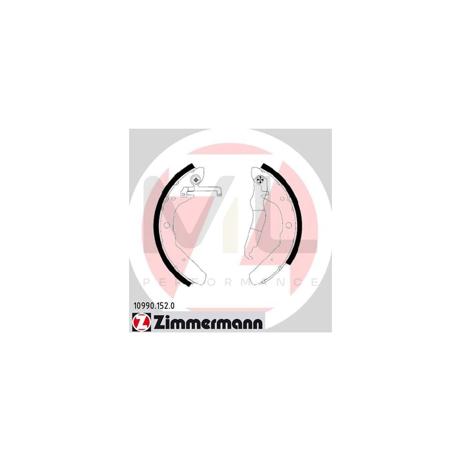 ZIMMERMANN 10990.152.0 Brake Shoe Set for VW TRANSPORTER Photo corresponds to scope of supply, with lever